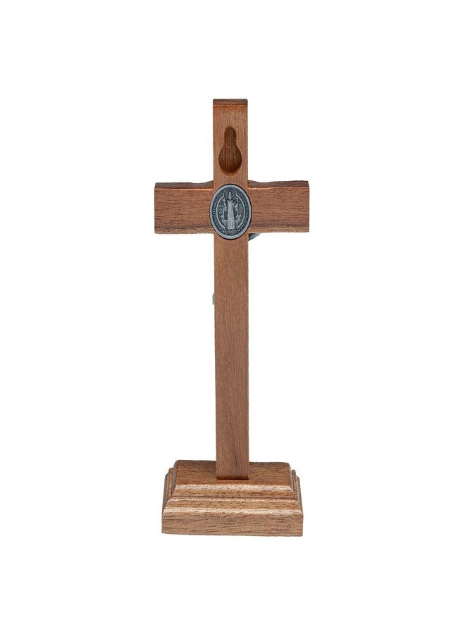 Intercession Wall and Table Wood Cross Crucifix (5 inch - Antique Silver) - Image 2